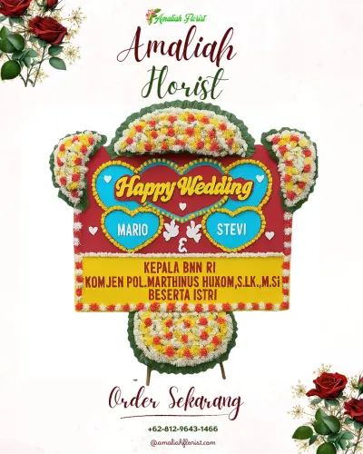 Karangan Papan Bunga Pernikahan di Cipageran